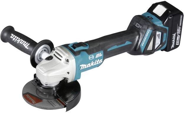 Makita Winkelschleifer DGA511RTJ DGA511RTJ Akumulátorová úhlová bruska 125 mm, vč. 2x aku, vč. nabíječky, kufřík, 18 V, 5 Ah