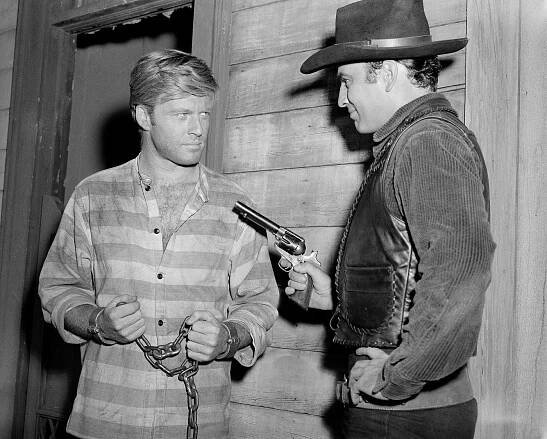 Robert Redford As Matthew Cordell And James Drury As The Virginian In The 1963 Episode &Amp;Quot;The Evil That Men Do&Amp;Quot; Of The Television Series 'The Virginian'.