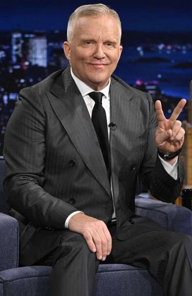 Anthony Michael Hall during an interview on The Tonight Show Starring Jimmy Fallon
