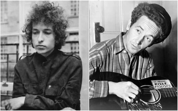 Woody Guthrie (right) influenced a young Bob Dylan