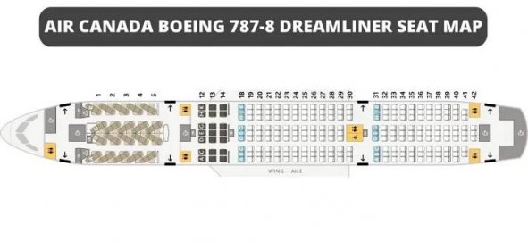 air canada boeing 787 8 dreamliner seat map aviatechchannel