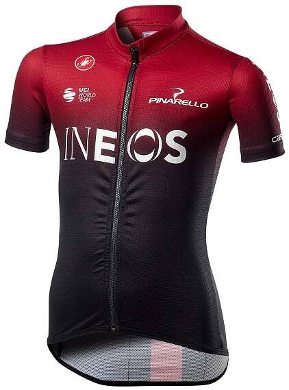 CASTELLI Cyklistický dres s krátkým rukávem - INEOS 2020 KIDS - červená/černá