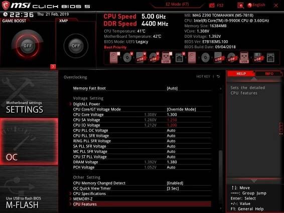UEFI MSI Z390 MAG TOMAHAWK EZ MODE