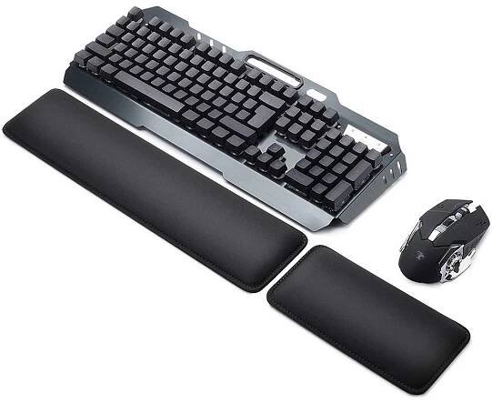 ERGONOMICKÉ PODLOŽKY POD ZÁPĚSTÍ 43,94 X 10,92 CM, ČERNÉ, 2 KS