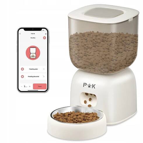 P&K automatické krmítko pro psy a kočky | 2.4G WiFi|APP Kontrola|bílé|3L
