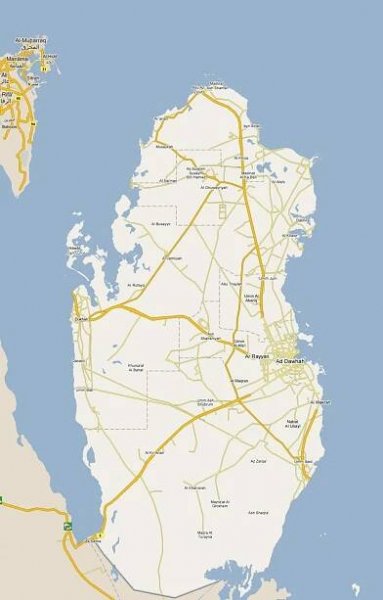 mapa ukazuje katar