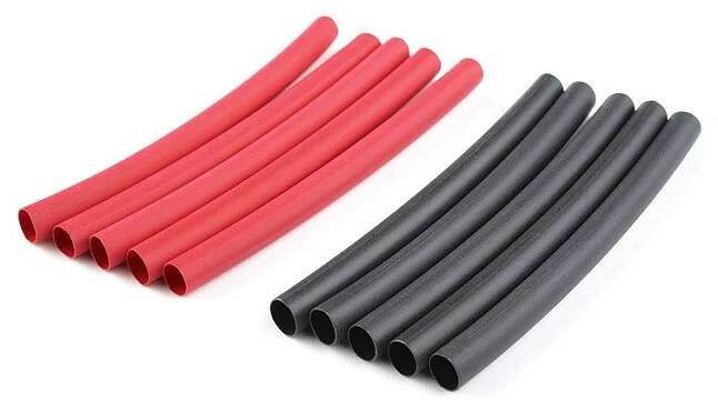 (GF-1460-003) Smršťovací bužírka 4.7mm červená + černá (10ks)