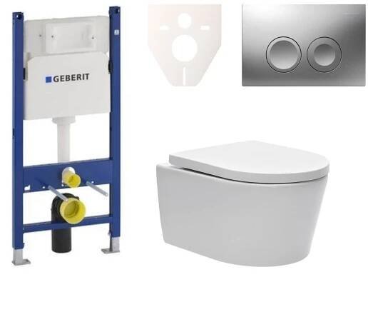 Cenově zvýhodněný závěsný WC set Geberit do lehkých stěn / předstěnová montáž+ WC SAT Brevis SIKOGES7W3