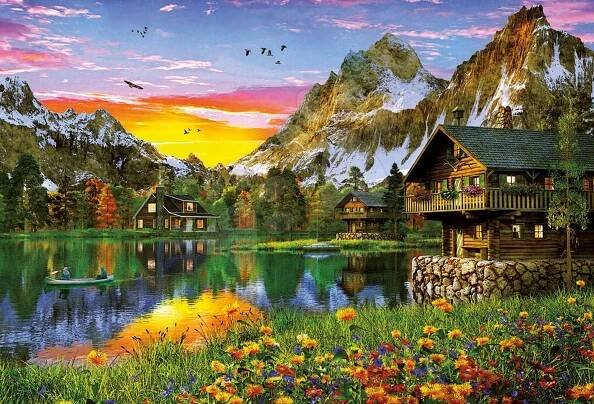 Puzzle Alpine lake Educa 5000