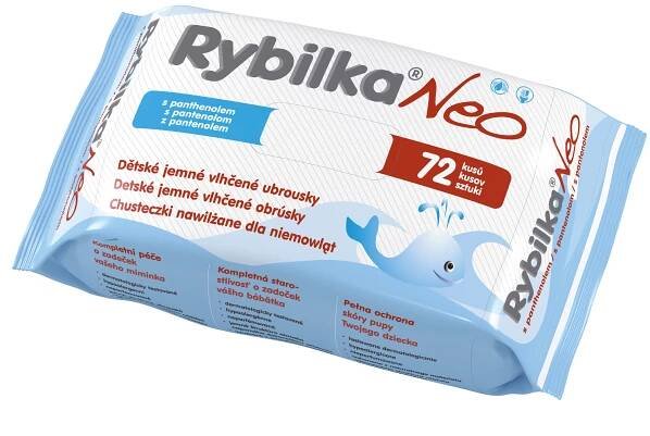 Herbacos Rybilka Neo Dětské vlhčené ubrousky s panthenolem 72ks - skladem