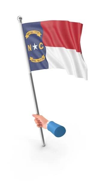 American: USA States North Carolina Single Hand Hold Flag PNG & PSD Images