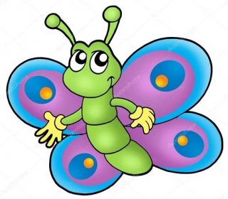 Stáhnout - Malé kreslené motýl - barevné ilustrace. — Stock obrázek