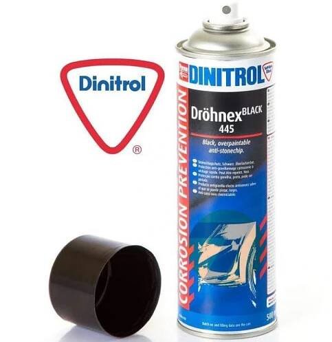 Dinitrol Dröhnex 445 ochrana proti kamínkům černý antikorozní prostředek ve spreji 500 ml