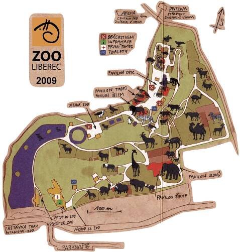 Map of Zoo Liberec - 2009