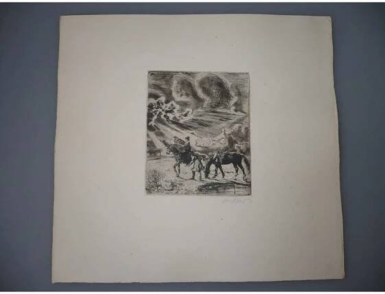 Alex Adolf Jelínek (1890 - 1957) - Z cyklu Evžen Oněgin - lept, grafika, signováno