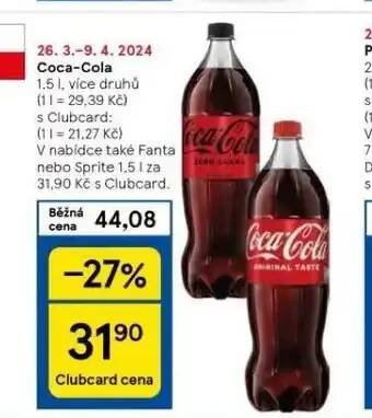 Tesco Coca cola, fanta, sprite nabídka