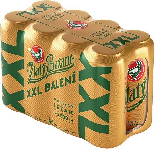 Zlatý Bažant Ležák světlý 8x 0,5 l plech od 220 Kč