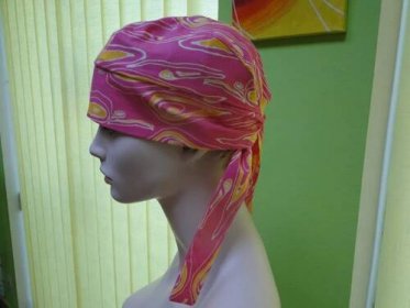 Pokrývka hlavy růžová Šátek dámský