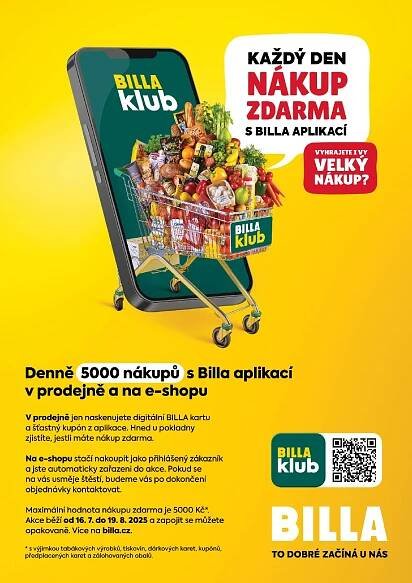 BILLA opět spouští oblíbenou akci Nákup zdarma