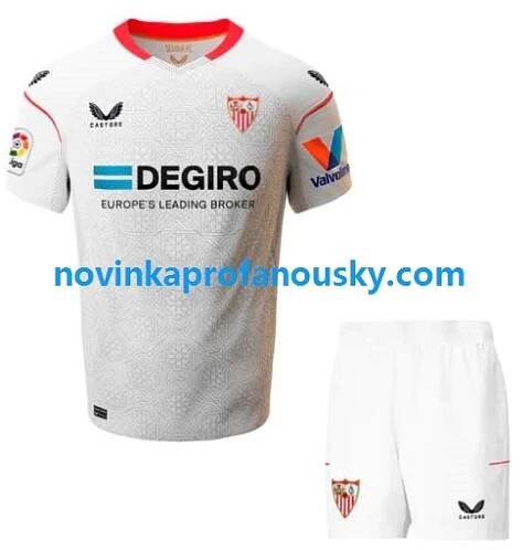 Sevilla FC Dres Domácí Fotbalové Dresy pro Děti 2022-2023 Krátký rukáv