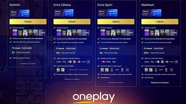 Oneplay: cena tarifů, balíčky a přechod z Voyo a O2 TV - iDNES.cz