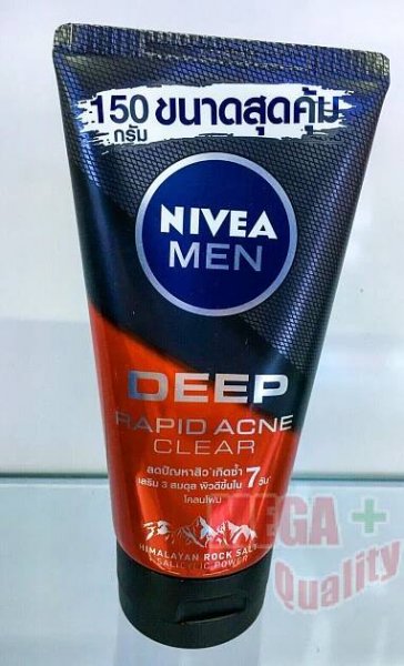 NIVEA Men Deep Rapid Acne Clear Scrub Mud Foam Face Wash 150g
