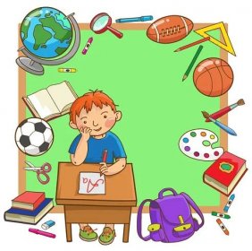 Chlapec ve školní lavici — Ilustrace