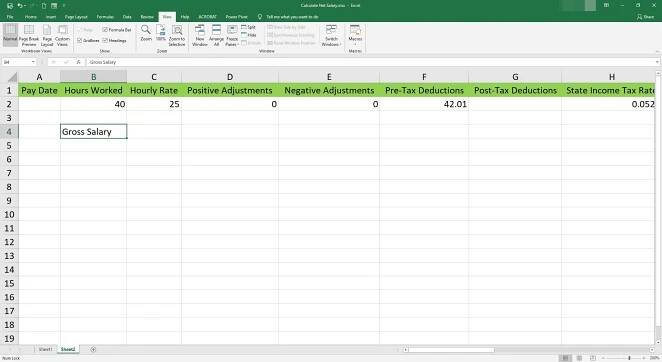Výpočet čistého platu pomocí aplikace Microsoft Excel 3
