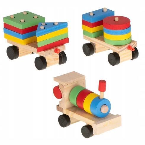 Dřevěná edukační hračka - vláček 30cm - Dětské kočárky, děts