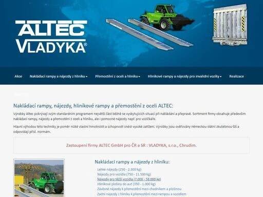 rampy, nakládací rampy, hliníkové rampy altec, nájezdy, nákladací rampy altec