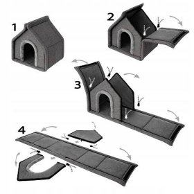 Malá bouda, psí domeček skládací R1 42x32x43 cm Délka 32 cm