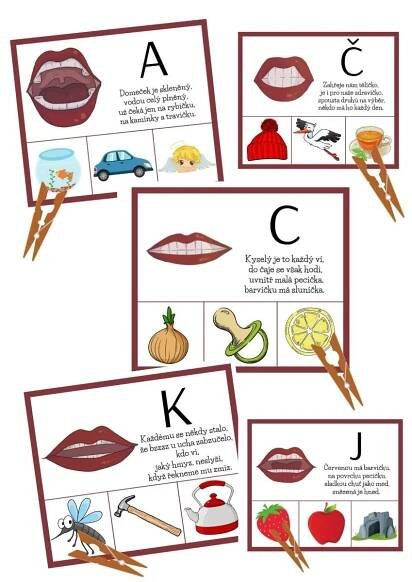 four cards with pictures of different types of food and words in the uppercase letters