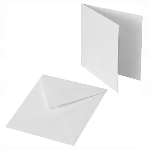 Obálka a základna na přání - bílá 15x15