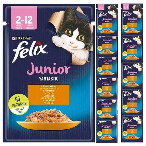 FELIX JUNIOR FANTASTIC KUŘE S ŽELÉ 12x85g