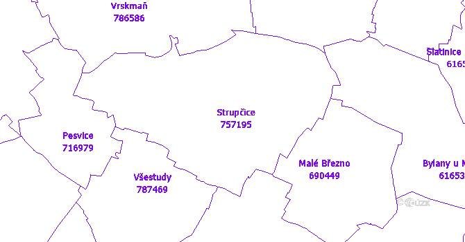 Katastrální mapa Strupčice