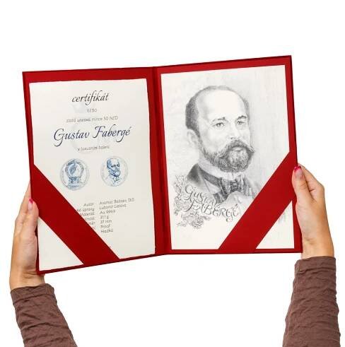 Originální klenot na téma Podzim se zlatou uncovou mincí Gustav Fabergé proof | Česká mincovna