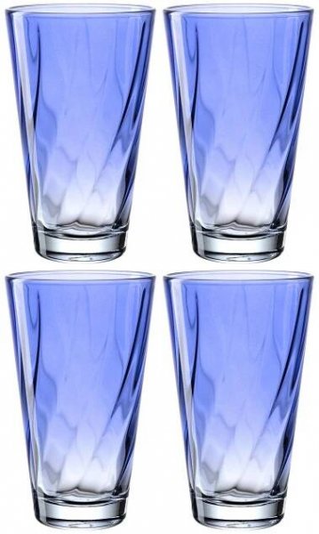 GLÄSERSET Twist 4-teilig  - Blau, Design, Glas (8,00/13,00/8,00cm) - Leonardo