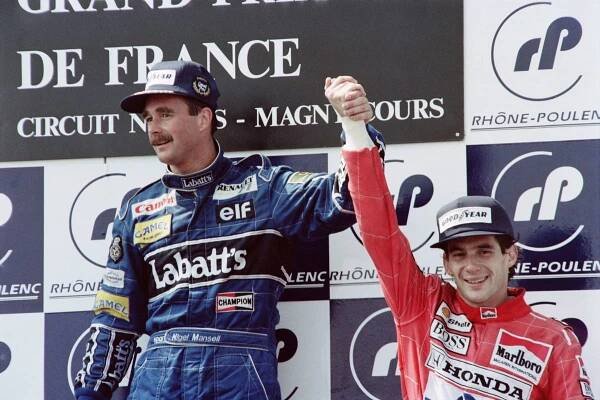 Nigel Mansell a Ayrton Senna.