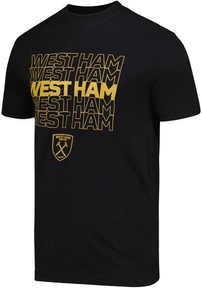 West Ham United Wordmark T-Shirt - Black - Mens, , rebel_hi-res