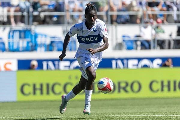 Gaoussou Diakite du FC Lausanne-Sport en action lors d’un match contre le FC St.Gallen à Lausanne, le 31 août 2025.