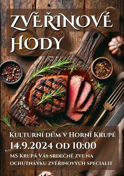 Zvěřinové hody v Horní Krupé 14.9.2024 | Olešná