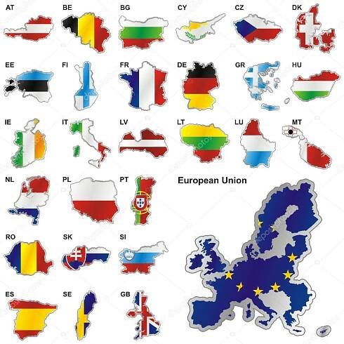 Vlajky eu v obrazců map Stock Vektor od ©pilgrimartworks 3009108