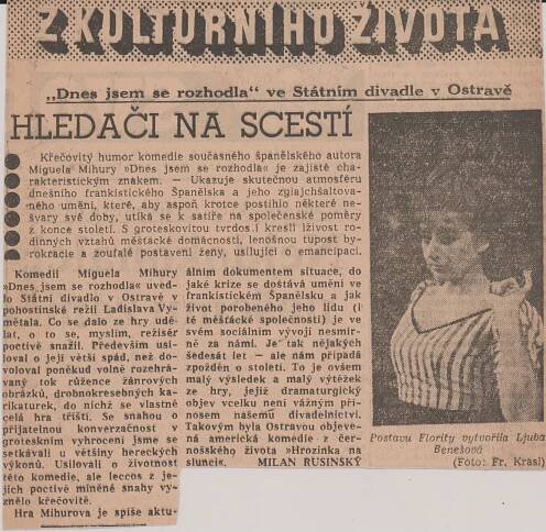 Ljuba Benešová - životopis | Národní divadlo moravskoslezské