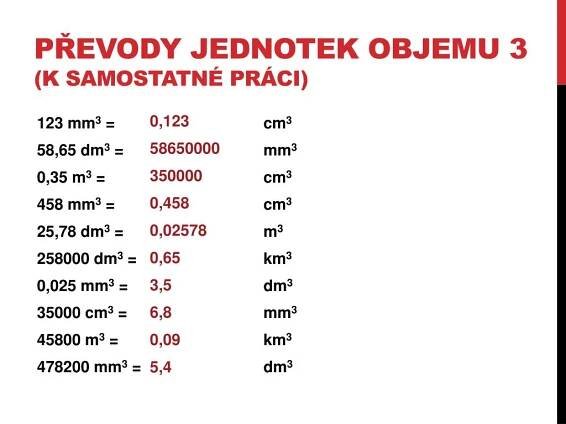 PPT - Opakování – převody jednotek, příklady PowerPoint Presentation - ID:2234272