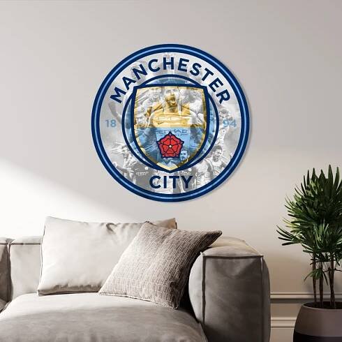 Farebný HDF obraz logo Manchester City