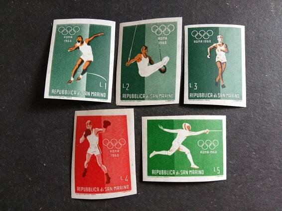 SAN MARINO - 1960 - Čisté ** - Mi.667-669,671,675 - Sport - Olympiáda - Známky