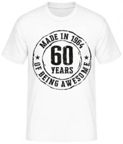 Made In 1964 - Pánské basic tričko - Bílá - Napřed