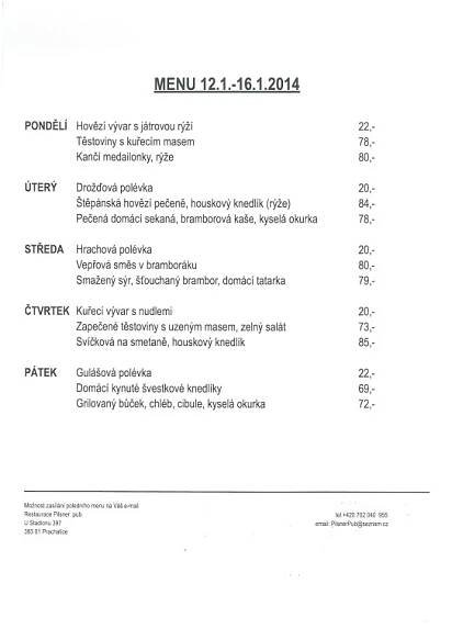Polední menu restaurací na čtvrtek 15. ledna
