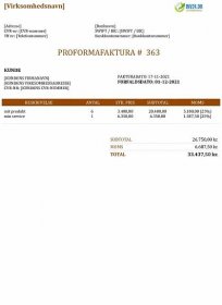 Lav Proforma-Faktura Online [Gratis] (PDF)