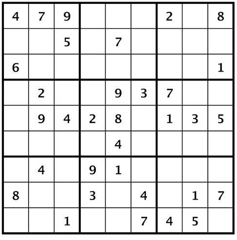 Sudoku Classic Exercise Sample